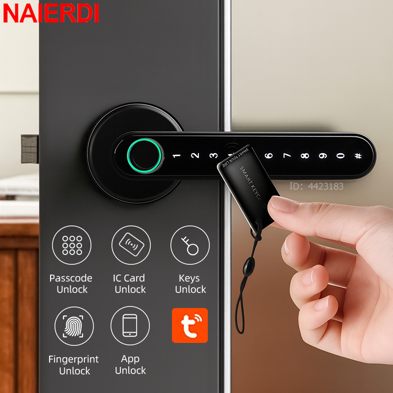 Home Security Keypad - NAIERDI Smart Fingerprint Door Lock Tuya