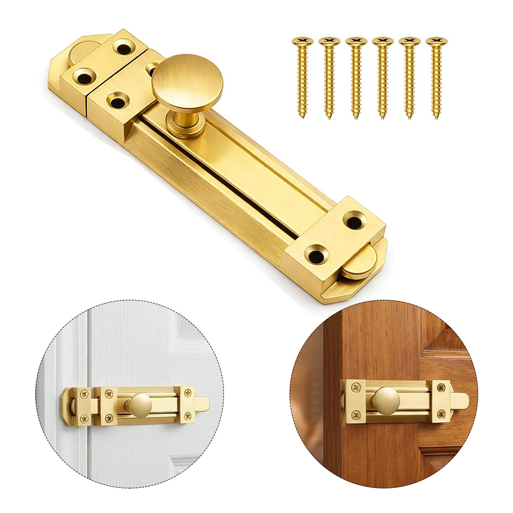 Home Security Locks For Doors - 5 Inch Solid Brass Sliding Door
