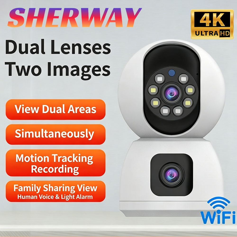 Home Security Google Camera - 8MP WiFi IP Camera Dual Lens