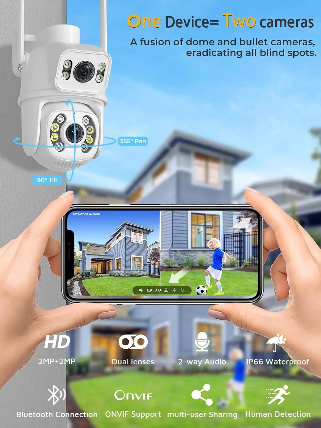 Outdoor Dual Lens 3MP WiFi PTZ - огляд і ціна Home Security Google Camera