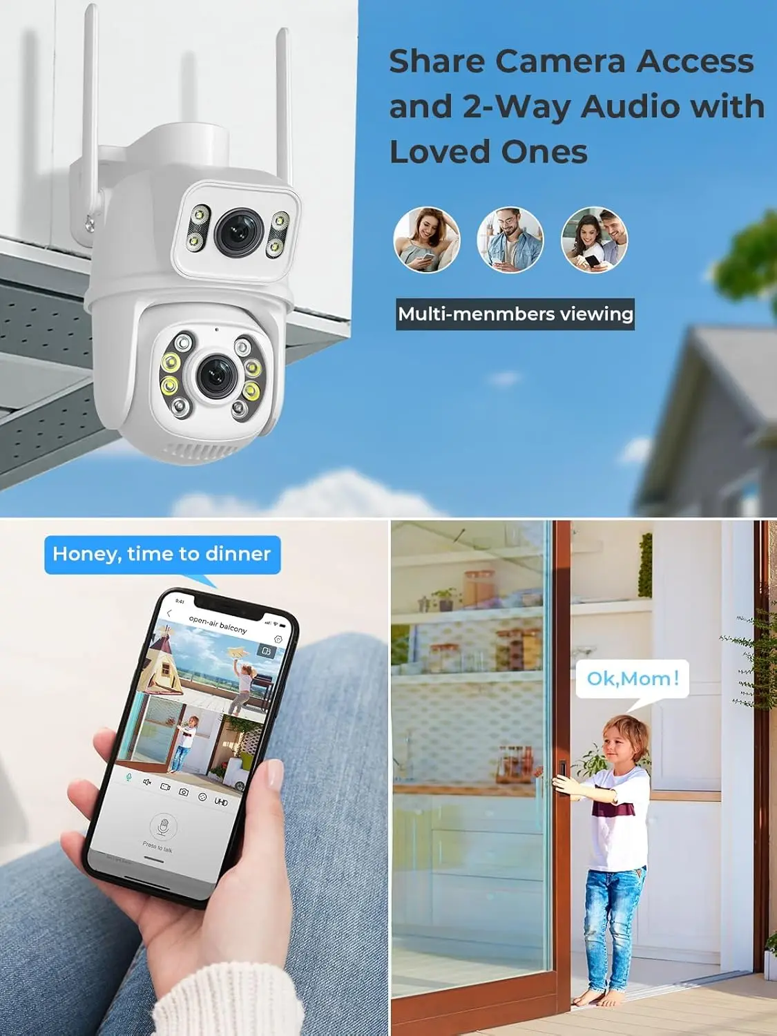 Outdoor Dual Lens 3MP WiFi PTZ - огляд і ціна Home Security Google Camera