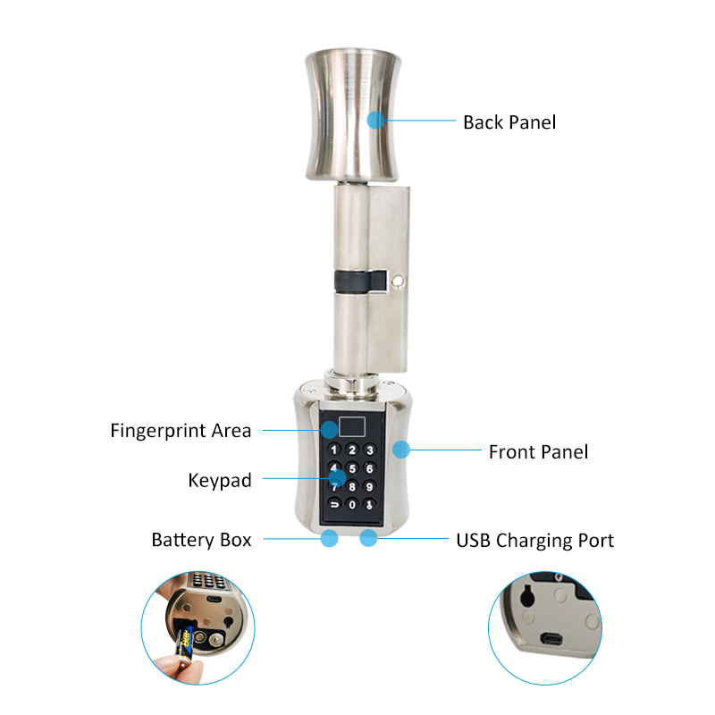Fingerprint Smart Cylinder Loc - огляд і ціна Home Security Keypad
