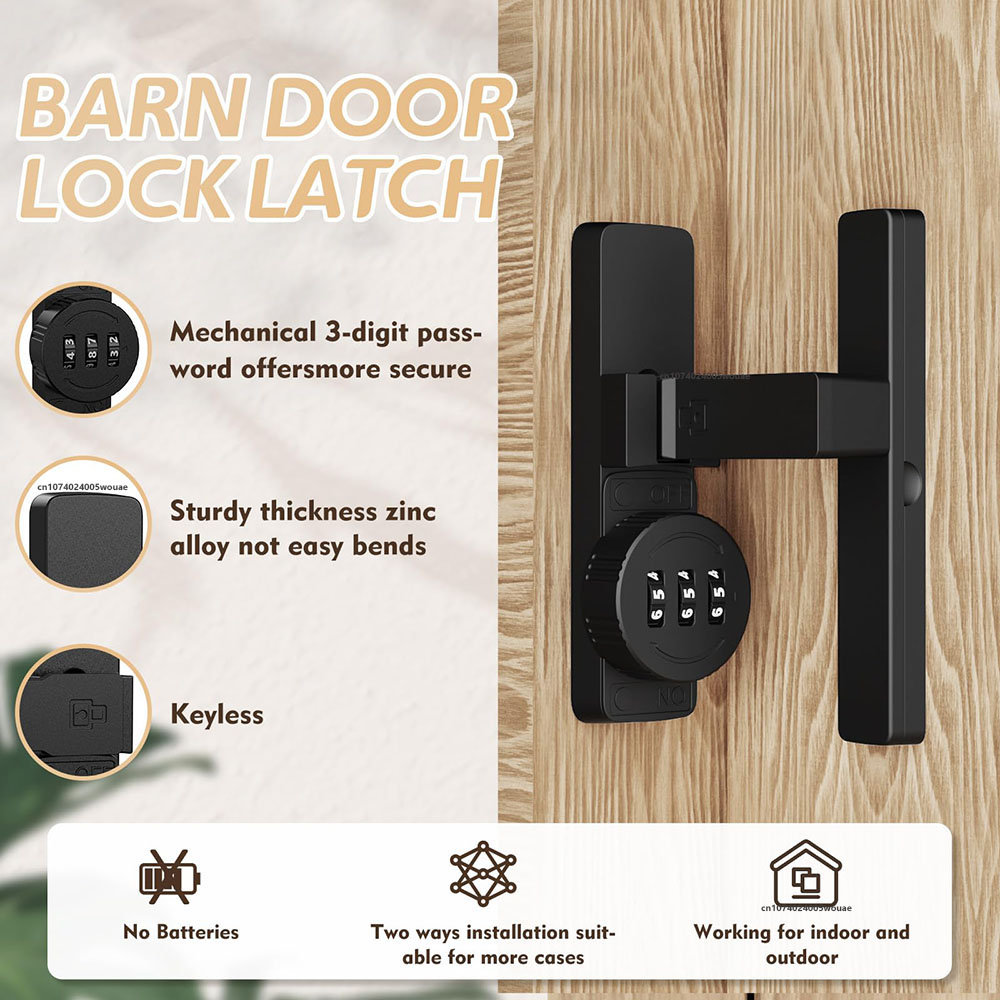 Security Barn Door Lock 3-Digi - огляд і ціна Home Security Locks For Doors