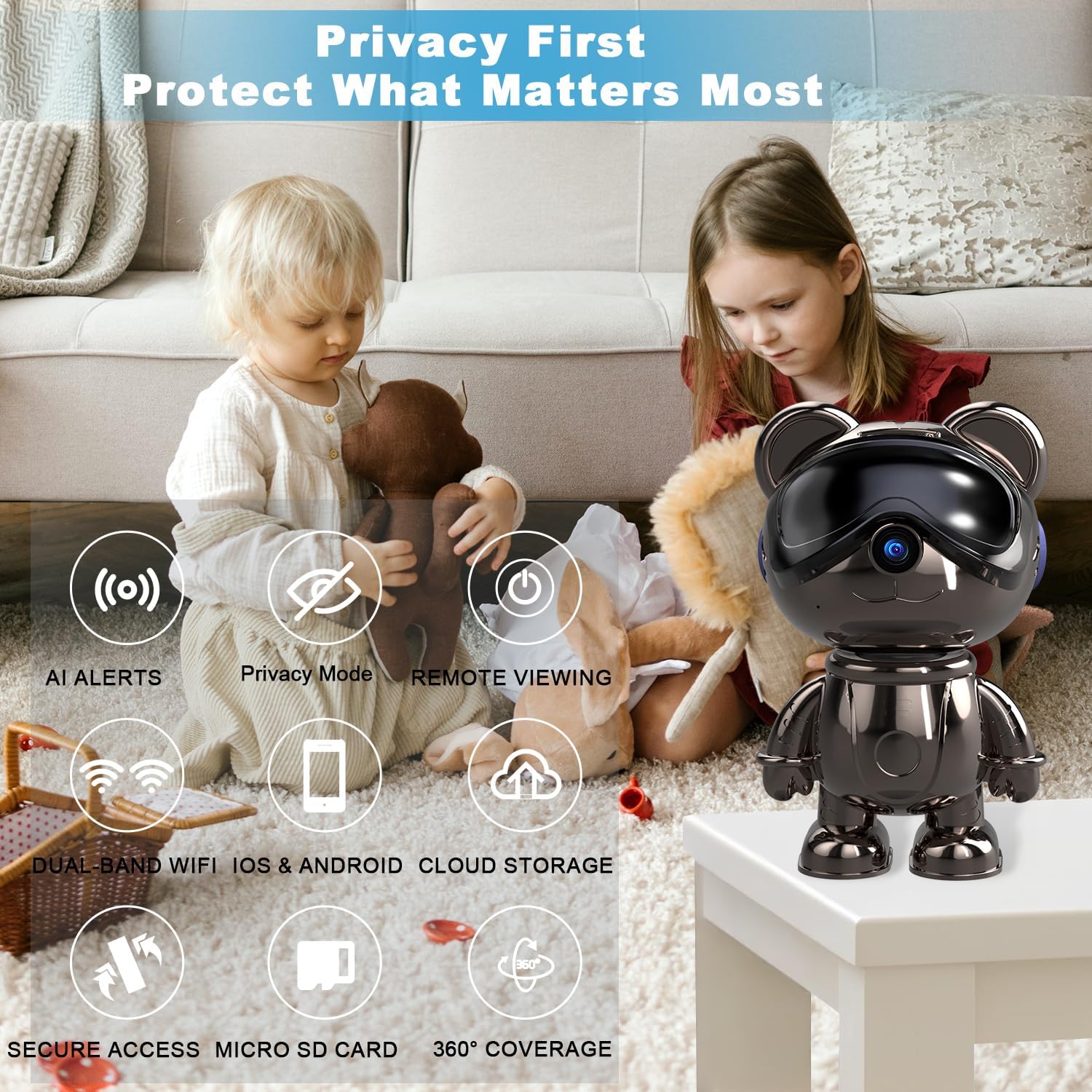 Indoor WiFi Security Camera, 5 - огляд і ціна Home Security Google Camera