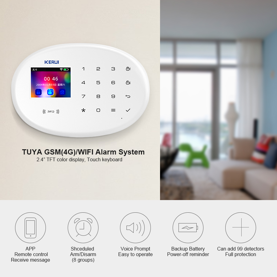 KERUI W202 WIFI GSM Alarm Syst - огляд і ціна Sim Gsm Alarm
