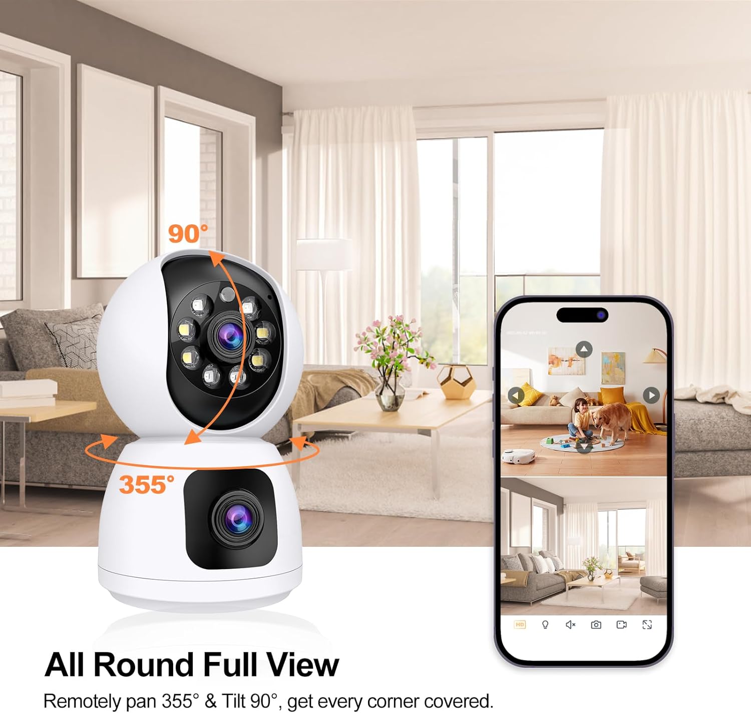 8MP WiFi IP Camera Dual Lens B - огляд і ціна Home Security Google Camera