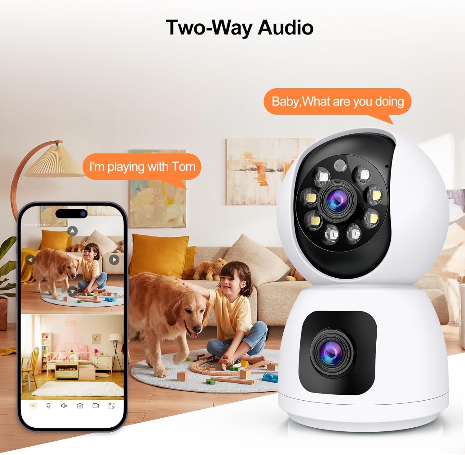 8MP WiFi IP Camera Dual Lens B - огляд і ціна Home Security Google Camera